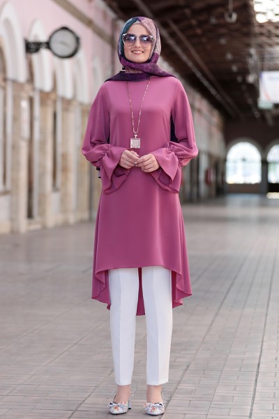 Eflin Tesettür Takım - Gül Kurusu - Fuval Moda